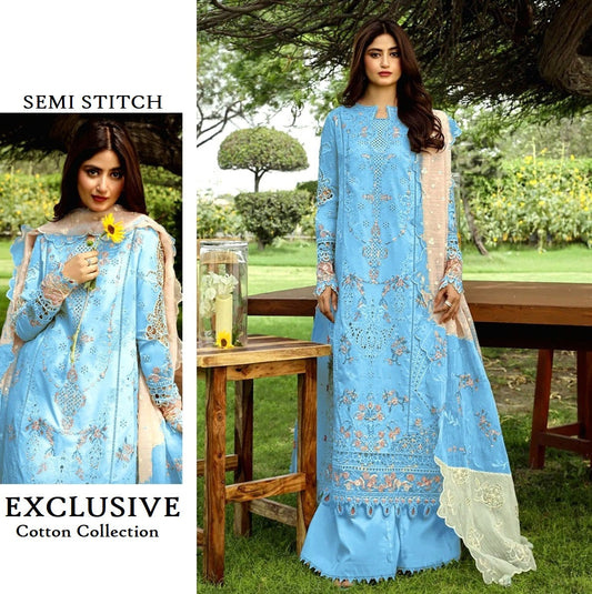 Pakistani Designer Luxury Hit Heavy Embroidered Cotton Suit