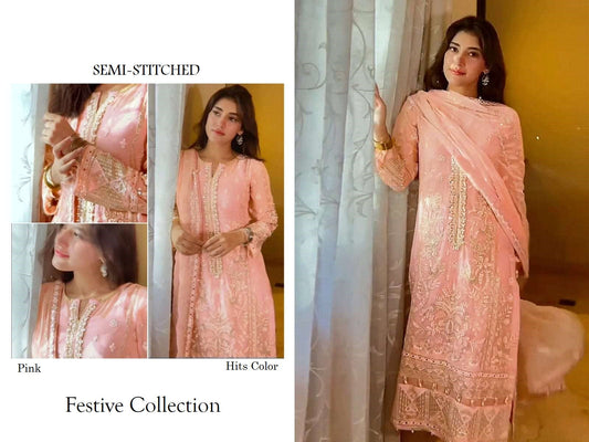 Classic Pakistani Designer Pink Festive & Party Wear Suit