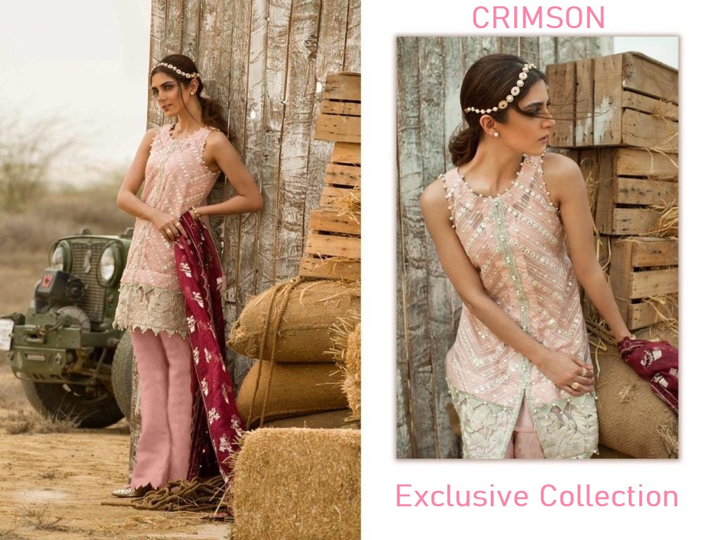 Crimson Pakistani Designer Hit Wedding Party Wear Suit