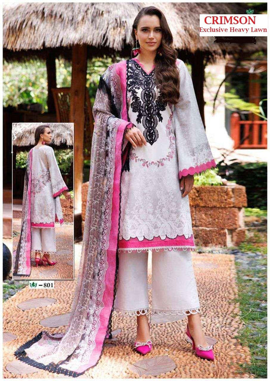 Crimson Pakistani Designer Hit Cotton Printed Suit