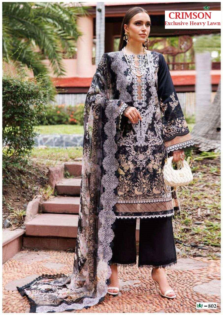 Crimson Pakistani Designer Hit Cotton Printed Suit