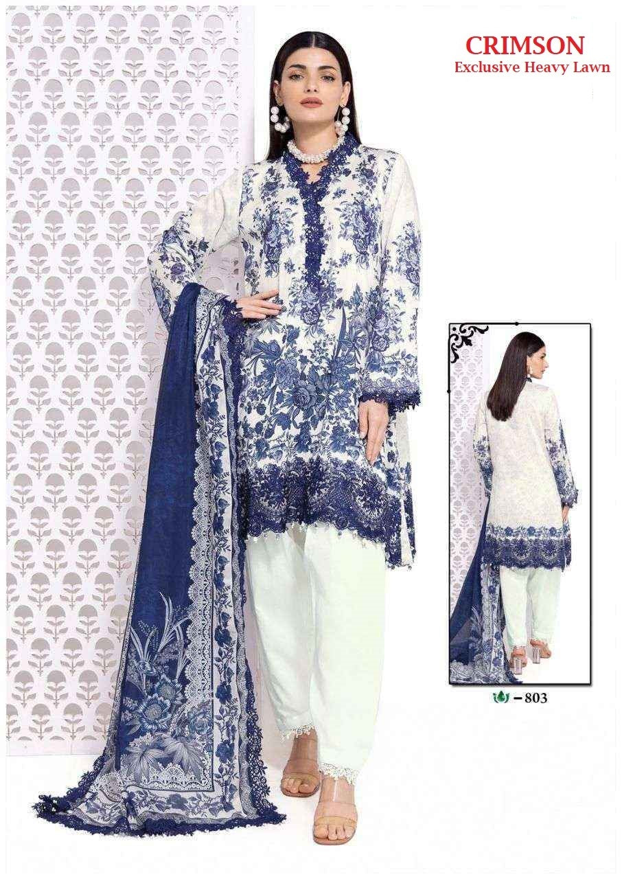 Crimson Pakistani Designer Hit Cotton Printed Suit