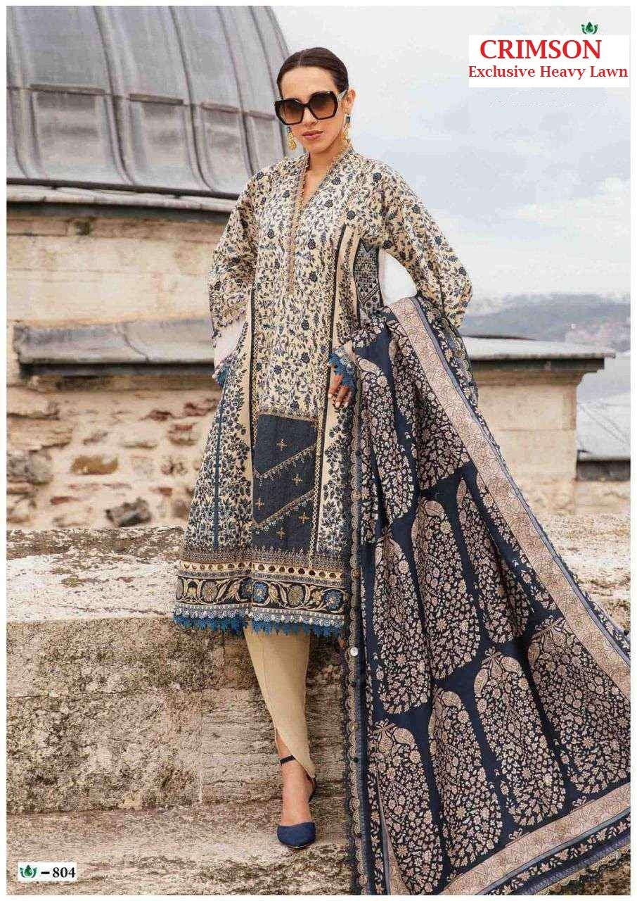 Crimson Pakistani Designer Hit Cotton Printed Suit