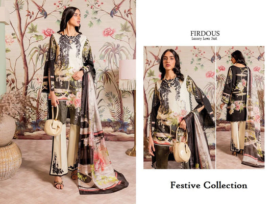 Firdous Exclusive Pakistani Designer Embroidered Lawn Suit