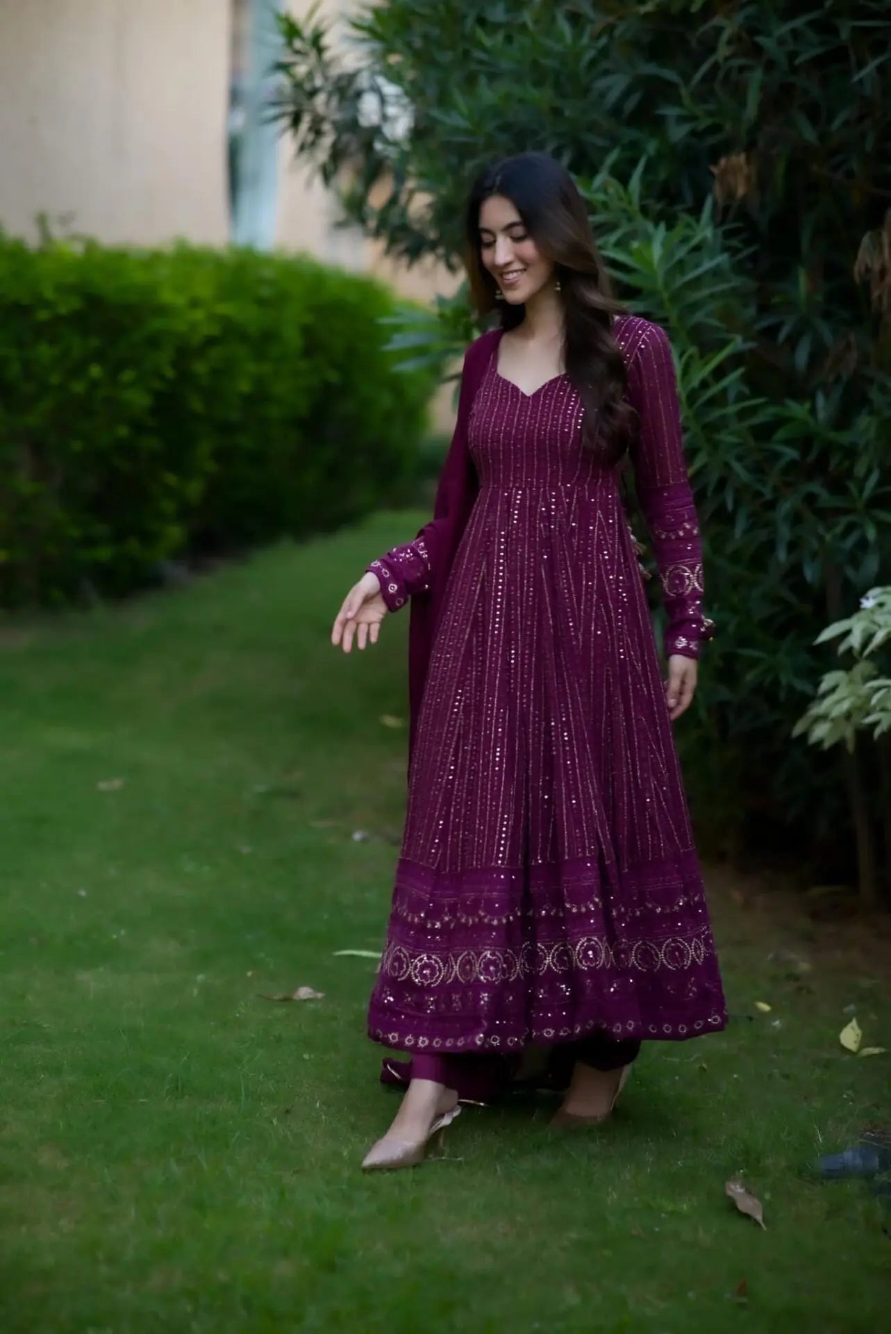 Navya purple embroidered suit set 6039