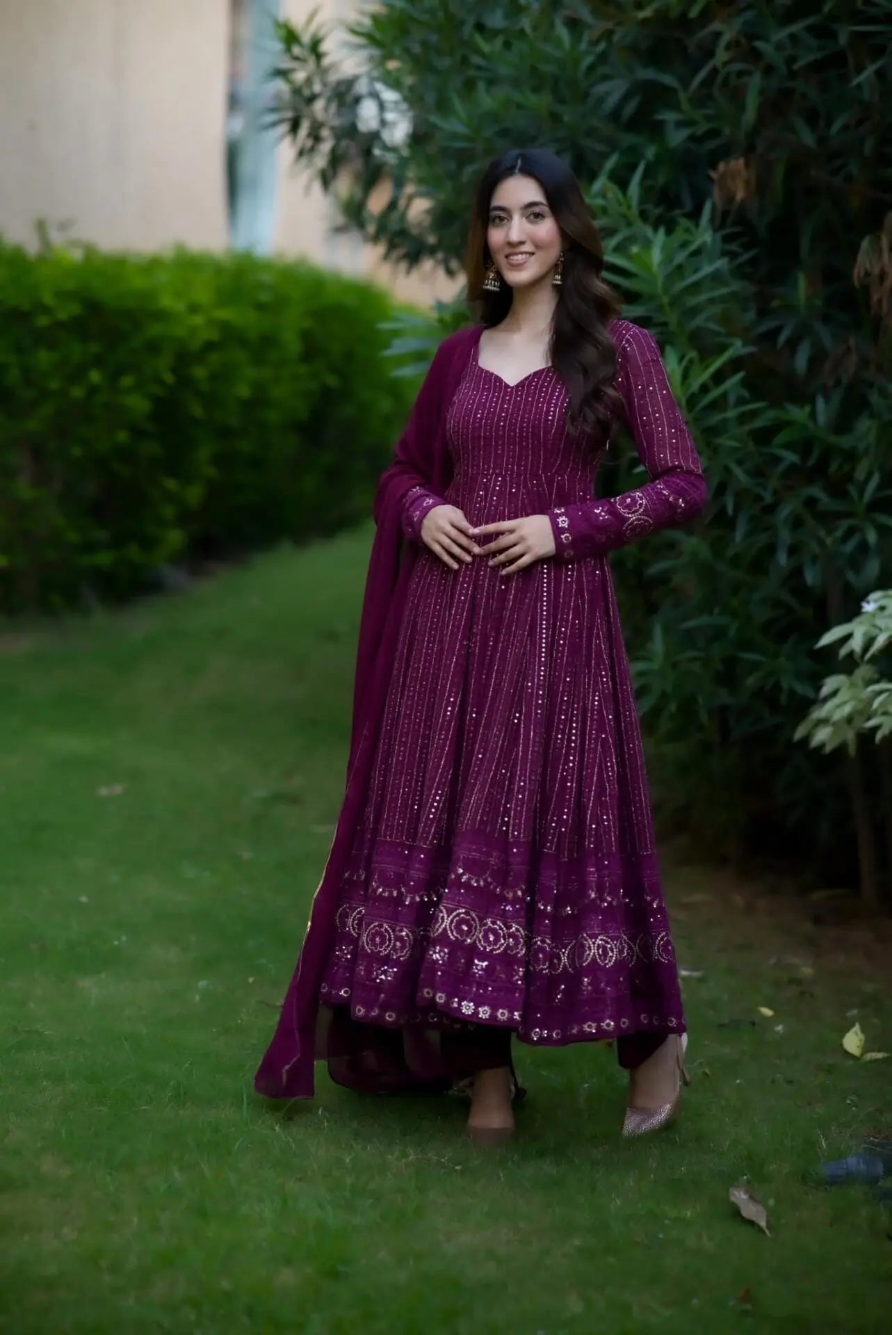 Navya purple embroidered suit set 6039