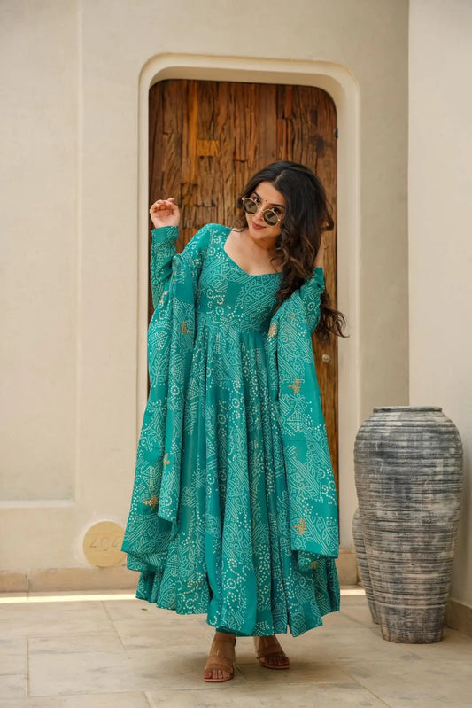 Magic Green Coloured Anarkali Suit