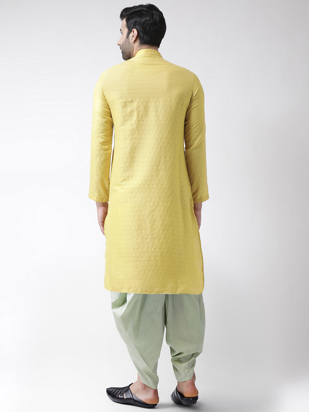 Men Yellow Kurta Dhoti Set