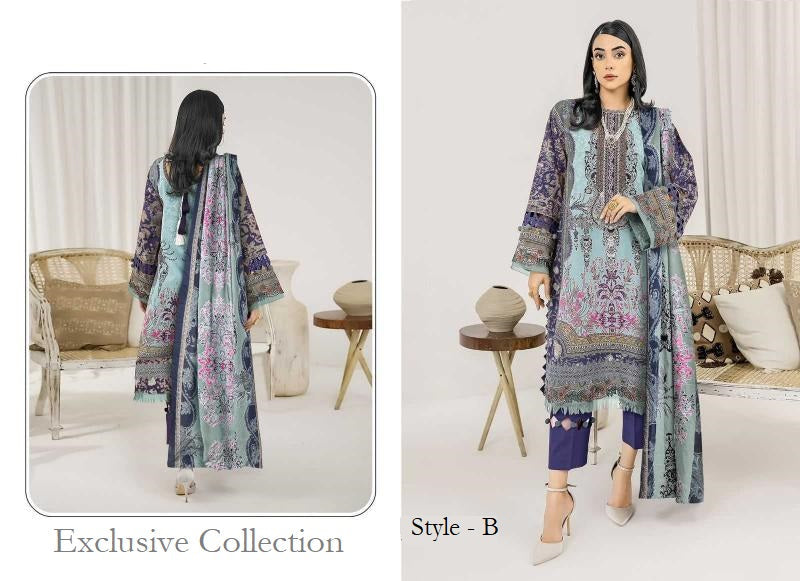 Exclusive Pakistani Designer Embroidered Cotton Lawn Suit