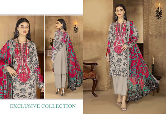 Exclusive Pakistani Designer Embroidered Cotton Lawn Suit