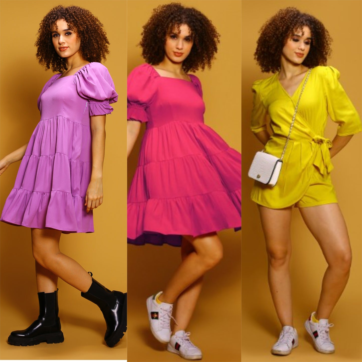 Tiered dress mini dress Pack Of 3