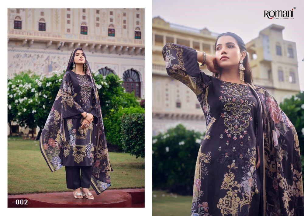 Romani Pakistani Designer Pure Cotton Embroidered Suit