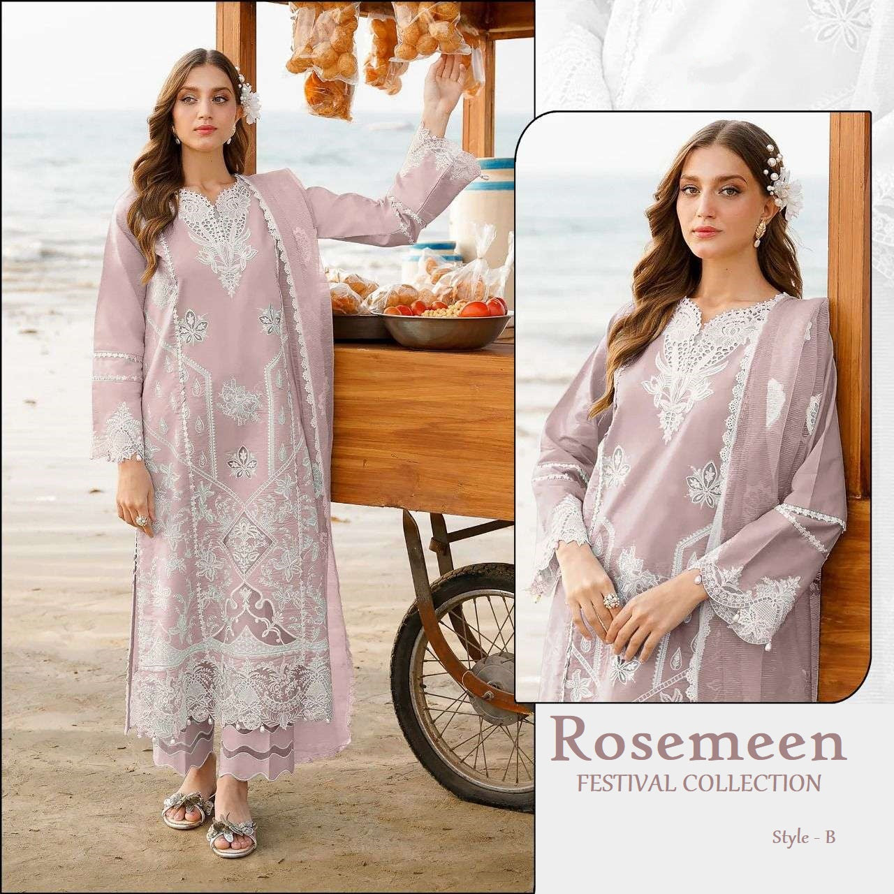 Rosemeen Exclusive Pakistani Designer Hit Embroidered Lawn Suit