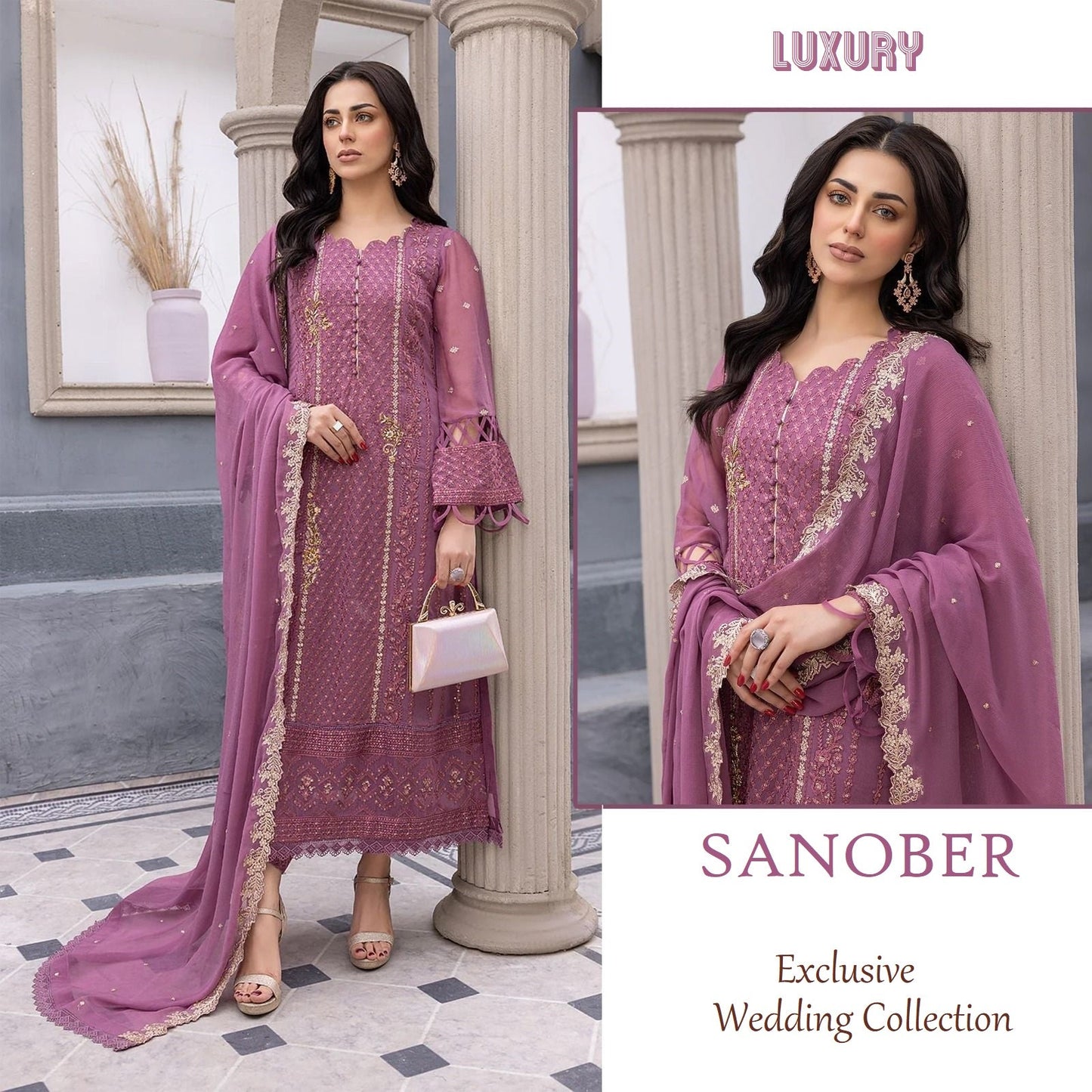 Sanober Pakistani Designer Luxury Super Hit Wedding Party Wear Suit