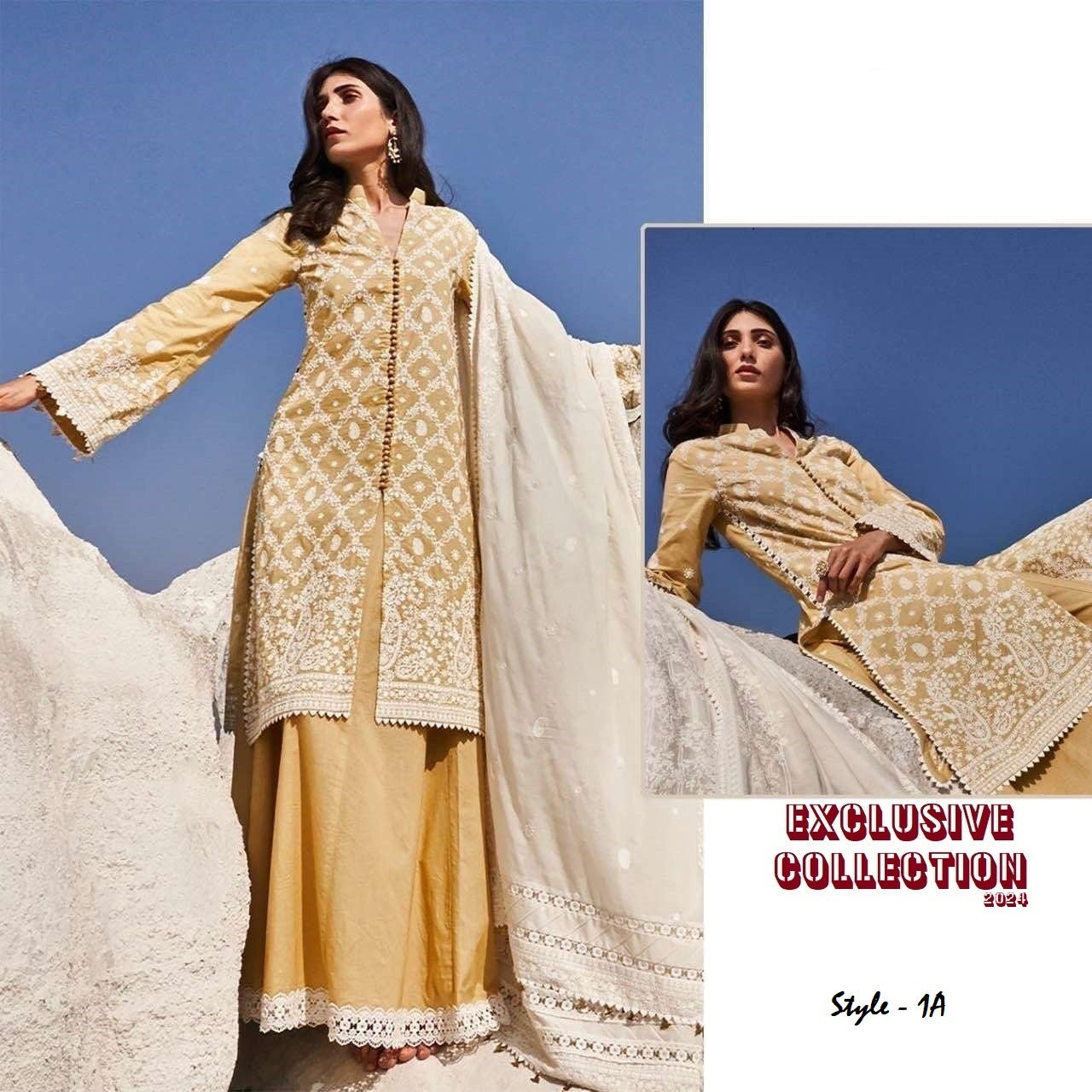 Pakistani Designer Luxury  Cotton Embroidered Lawn Suit