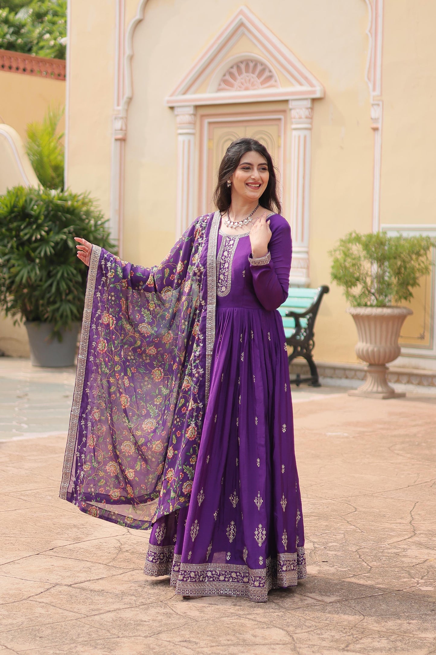 Akruti's Premium Gown With Dupatta