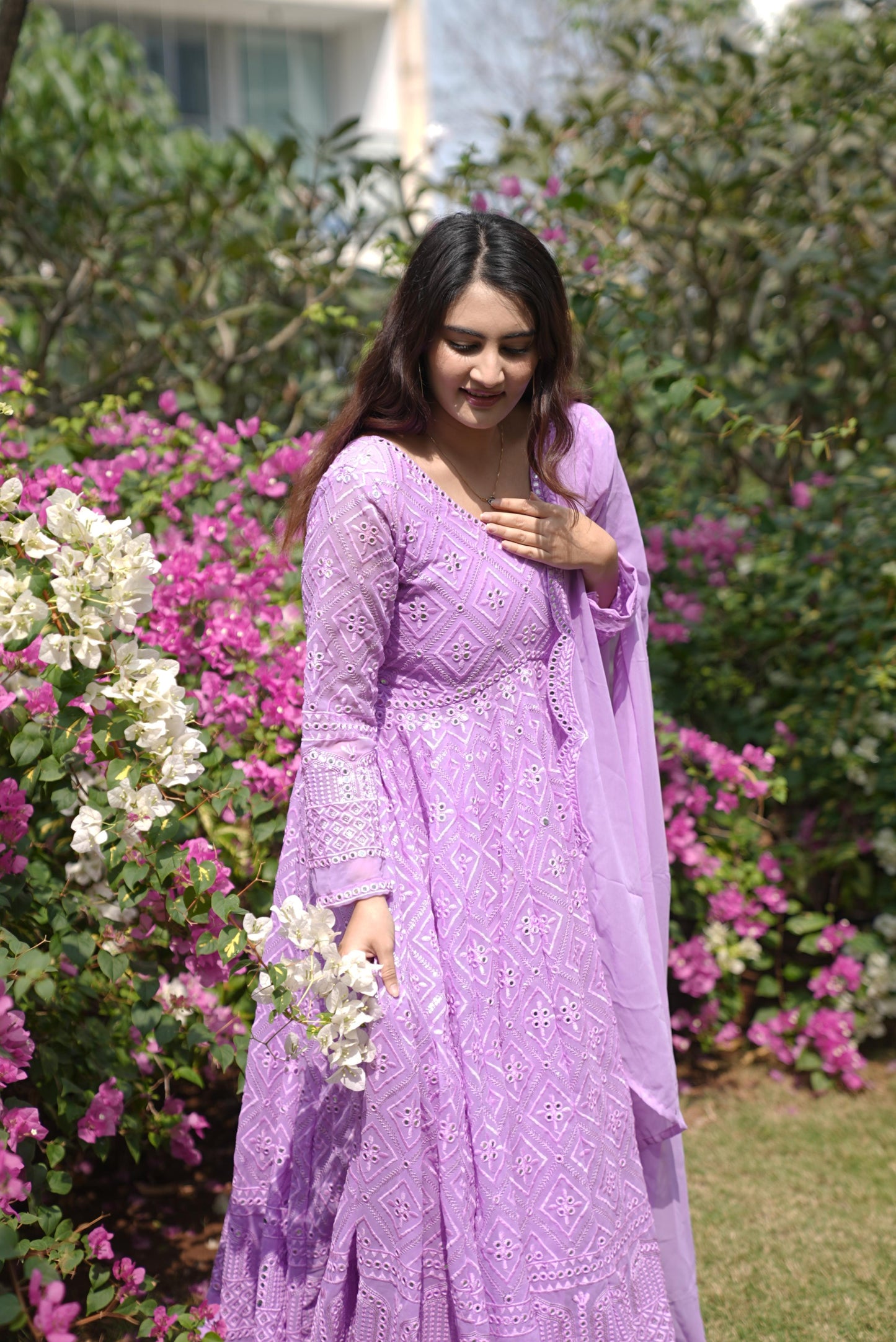 Vedika's Purple Coloured Premium Quality Anarkali Suit Set