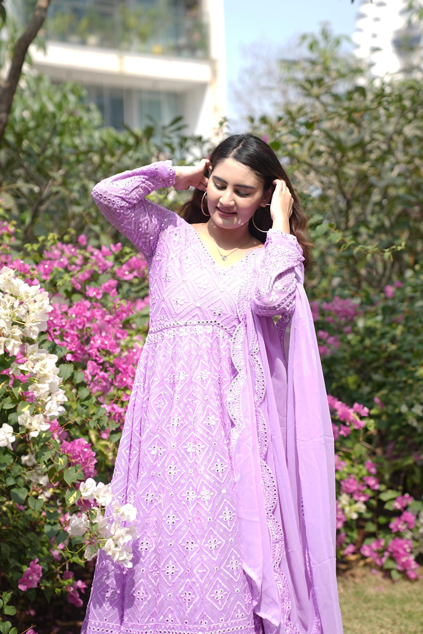 Vedika's Purple Coloured Premium Quality Anarkali Suit Set