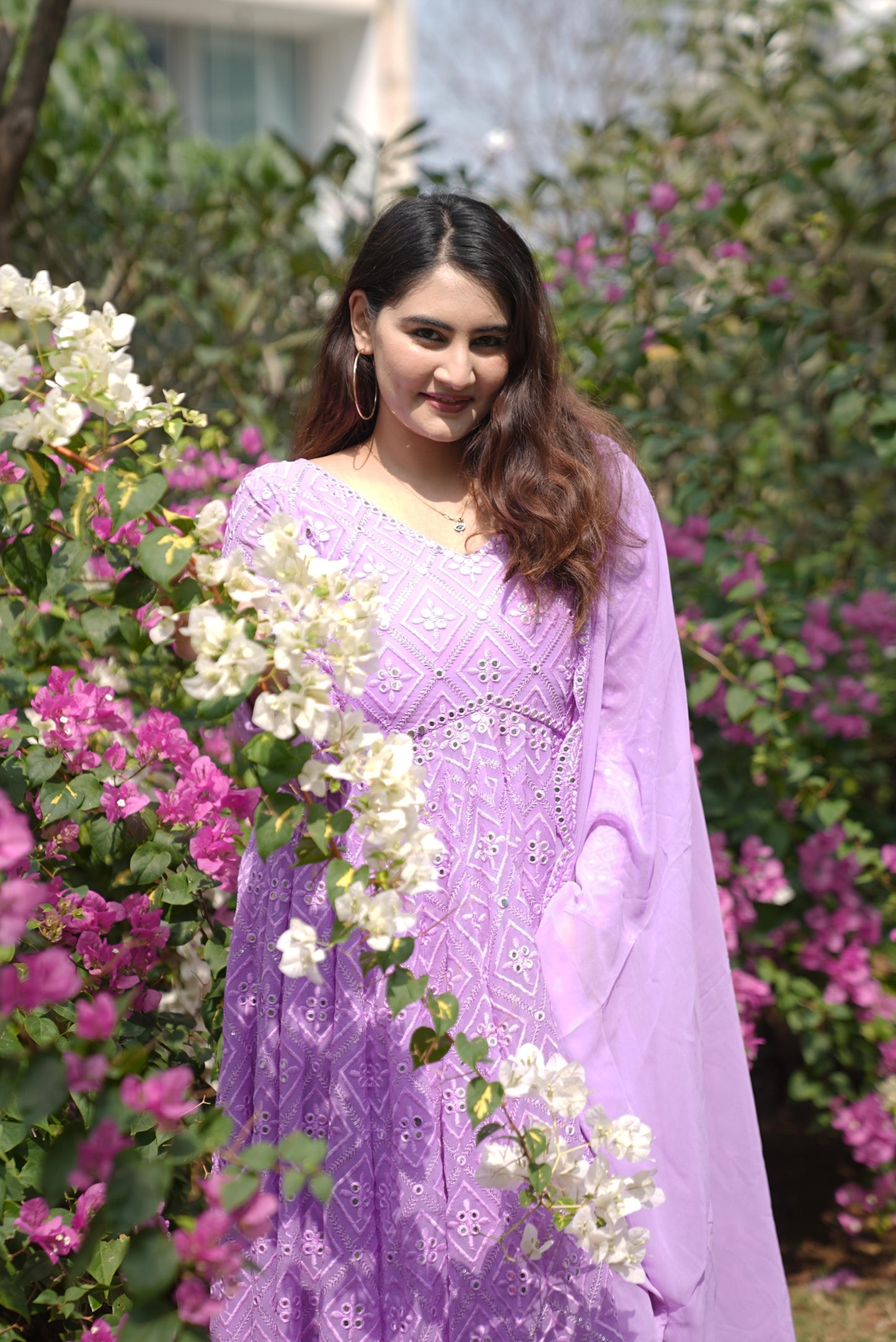 Vedika's Purple Coloured Premium Quality Anarkali Suit Set