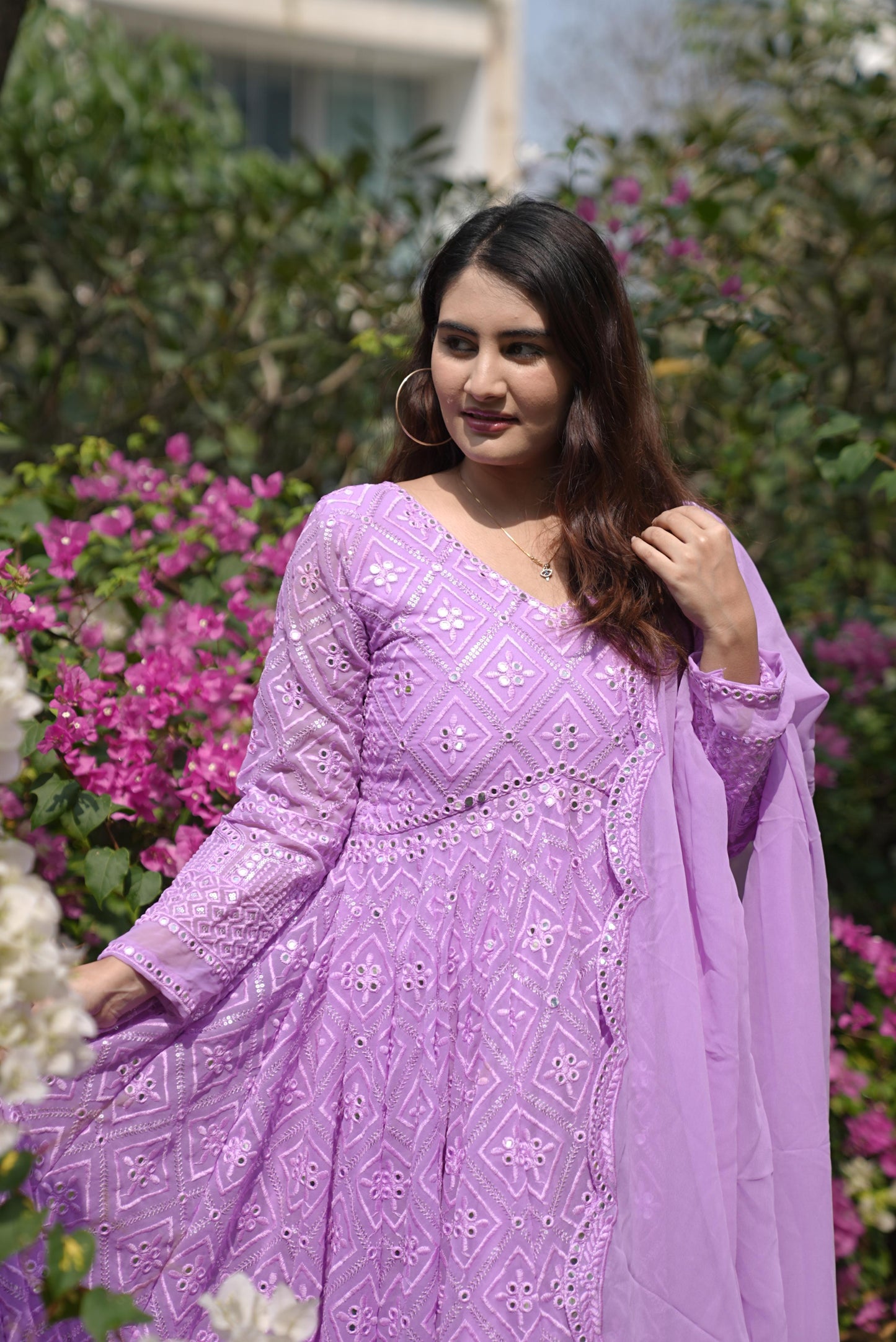 Vedika's Purple Coloured Premium Quality Anarkali Suit Set