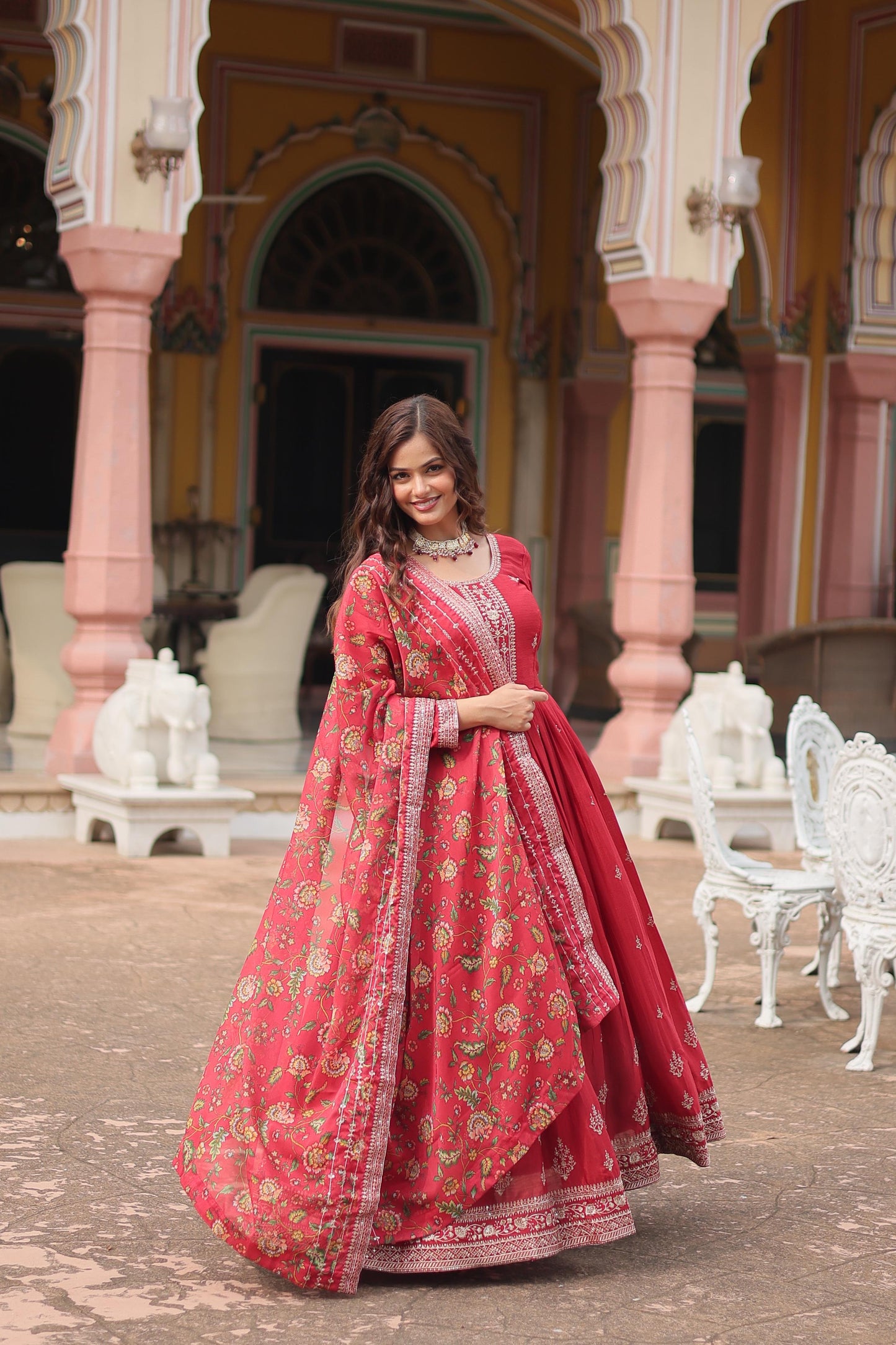 Akruti's Premium Gown With Dupatta