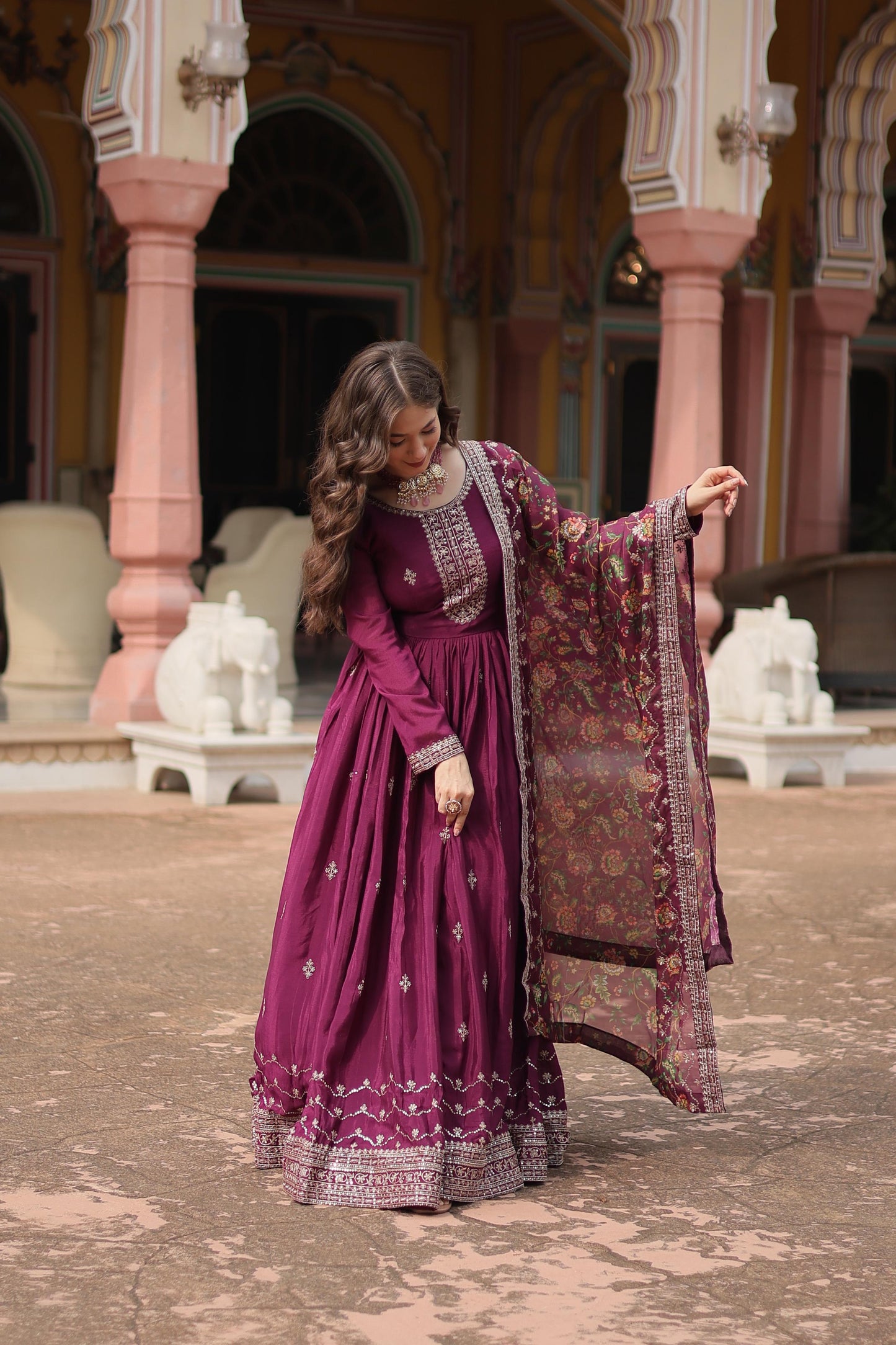 Akruti's Premium Gown With Dupatta