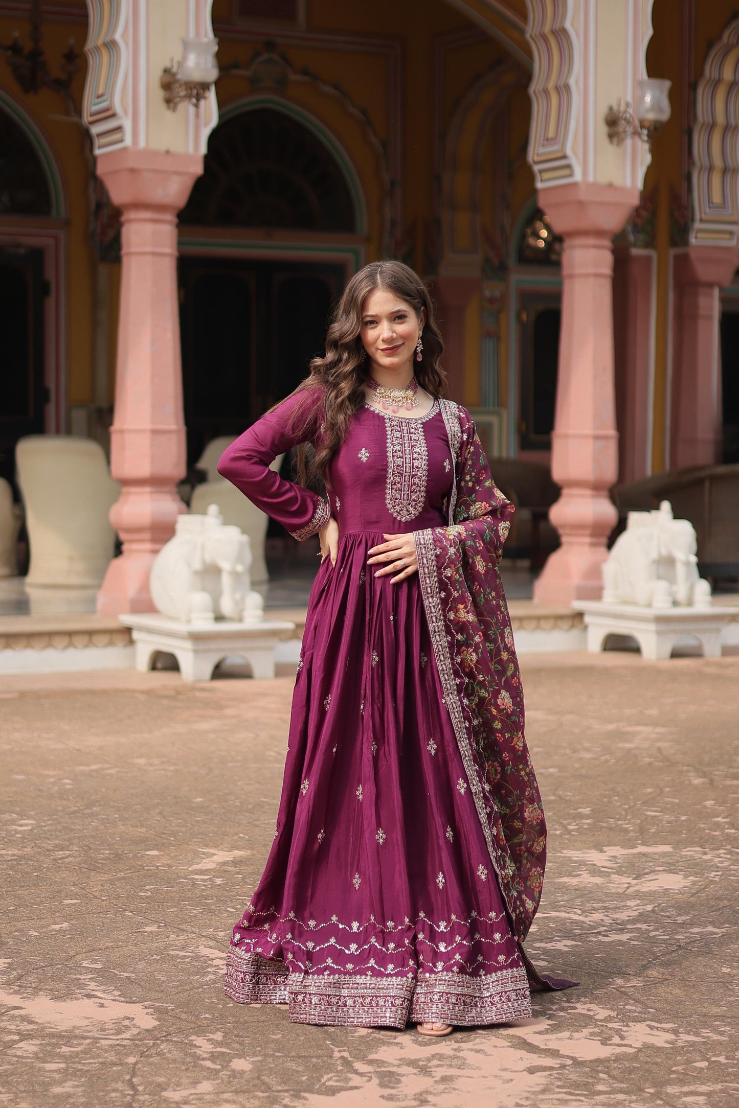 Akruti's Premium Gown With Dupatta