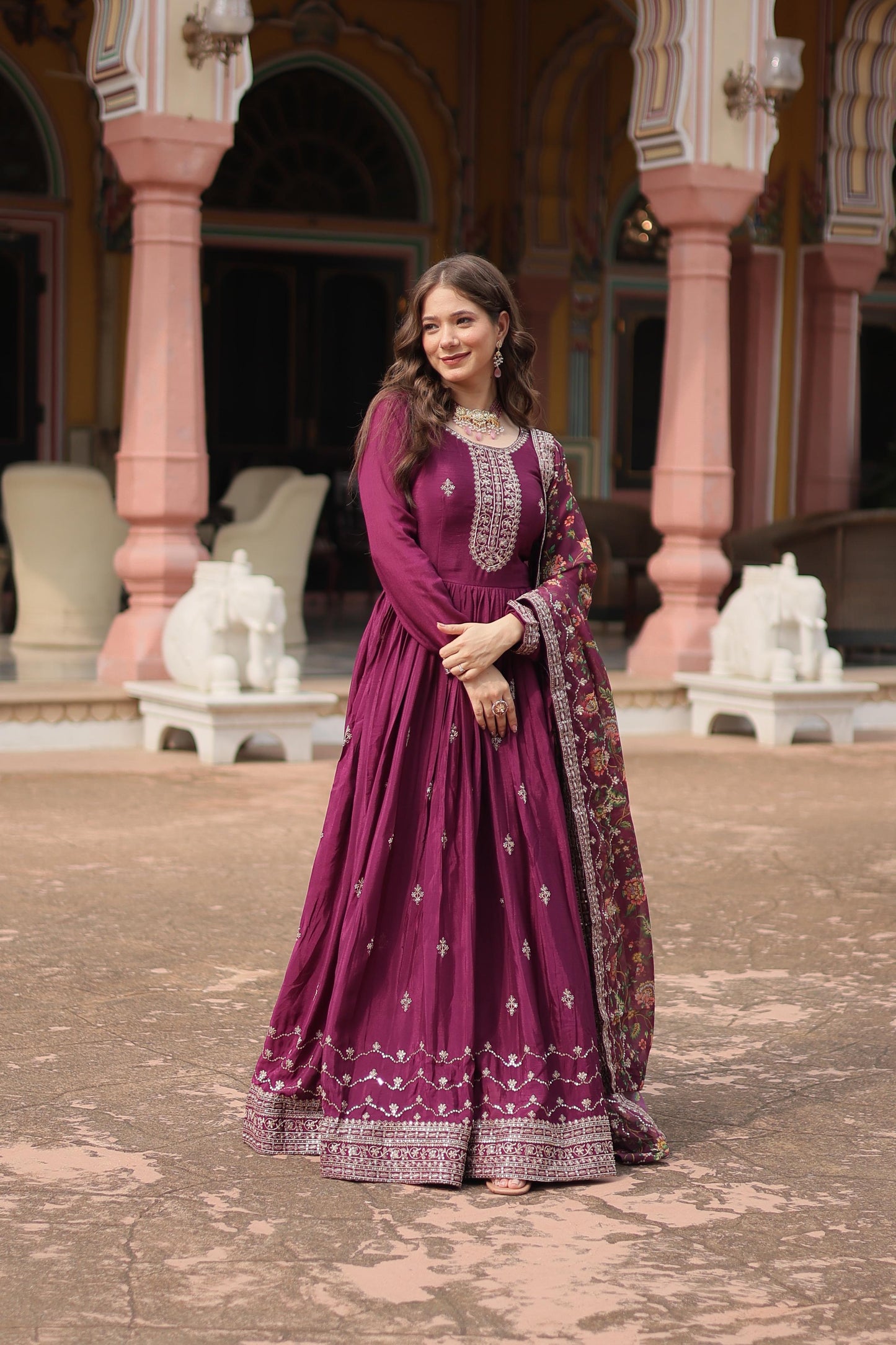 Akruti's Premium Gown With Dupatta