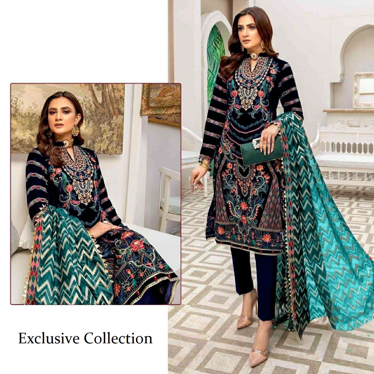 Pakistani Designer Exclusive Black Wedding Party Wear Suit