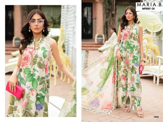 Maria B Mprint Pakistani Designer Stylish Hit Embroidered Lawn Suit