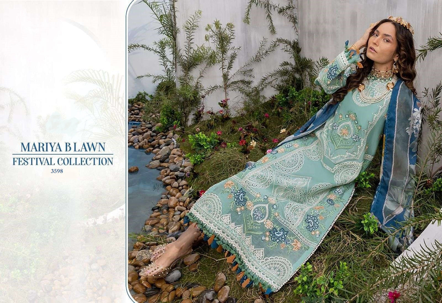 Mariya B  Pakistani Designer Luxury Embroidered Lawn Suit