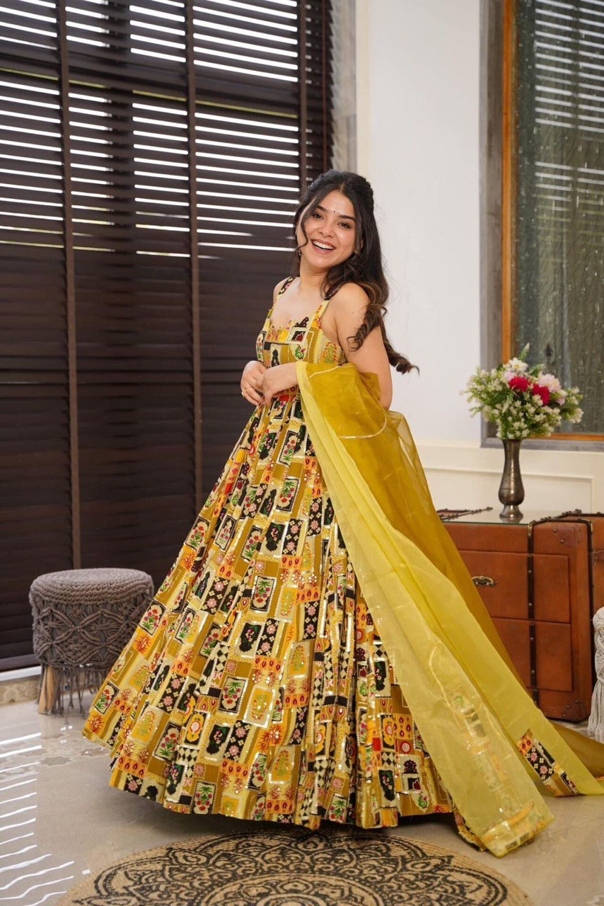 Liksha's New Anarkali Printed  Suit Set .