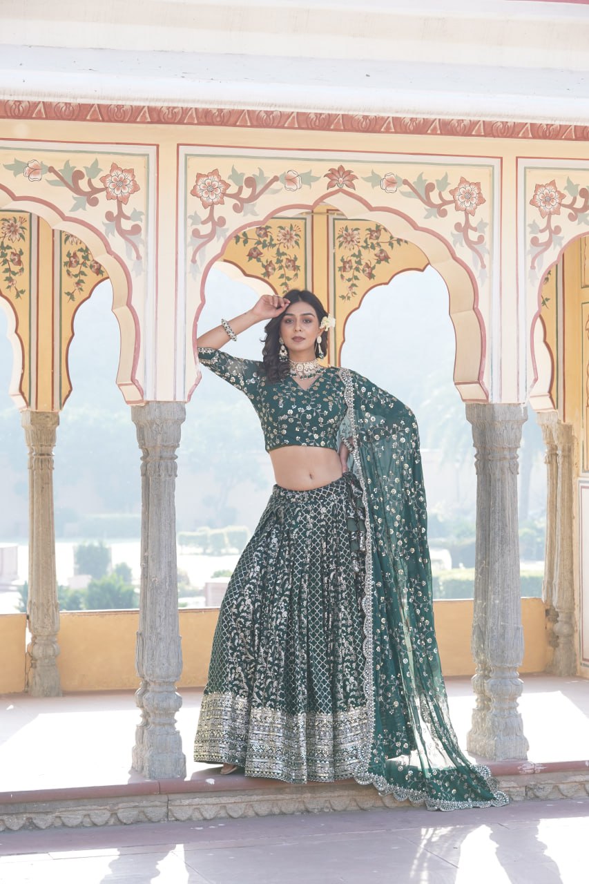 [RIYA'S NEW DESIGNER PURE VISCOS LEHENGA CHOLI  LW-7093