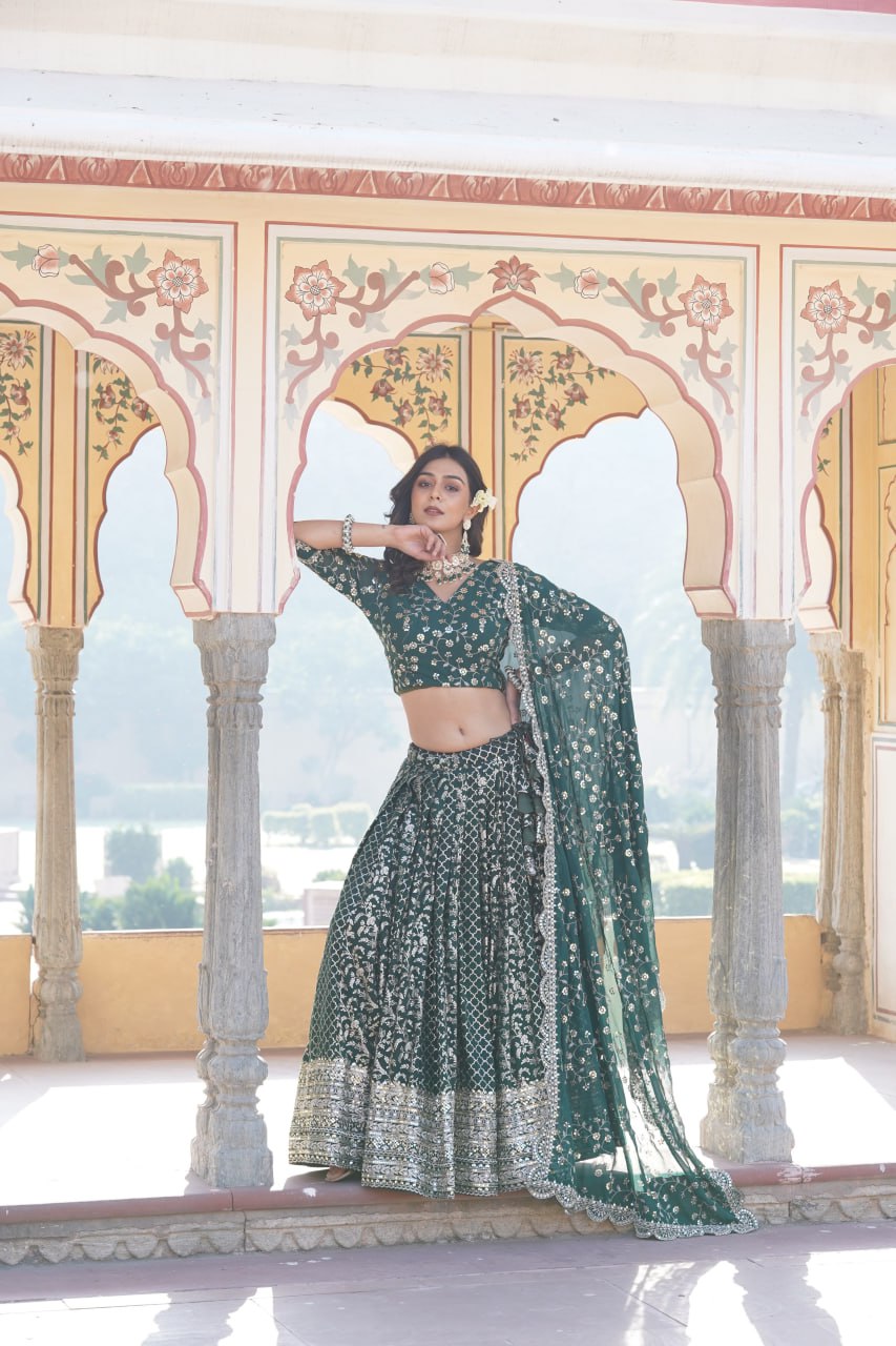 [RIYA'S NEW DESIGNER PURE VISCOS LEHENGA CHOLI  LW-7093