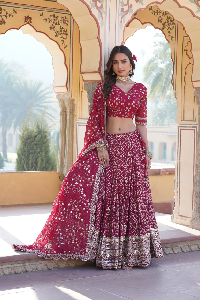 [RIYA'S NEW DESIGNER PURE VISCOS LEHENGA CHOLI  LW-7093