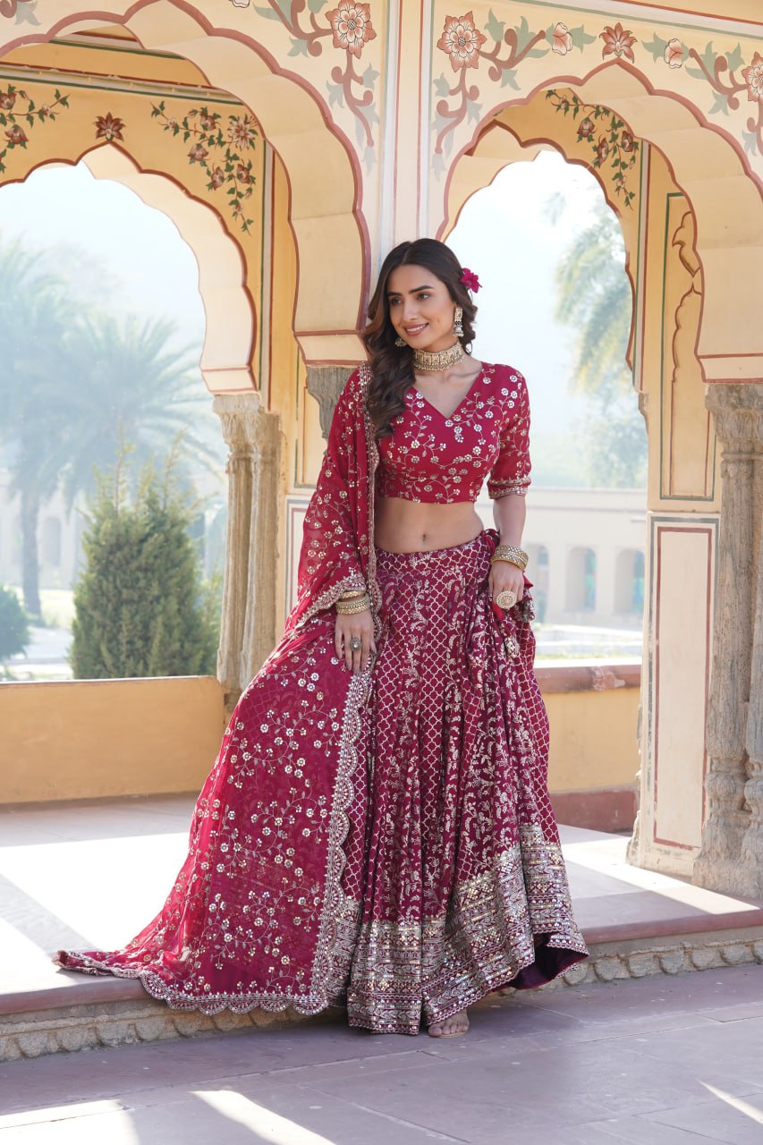 [RIYA'S NEW DESIGNER PURE VISCOS LEHENGA CHOLI  LW-7093