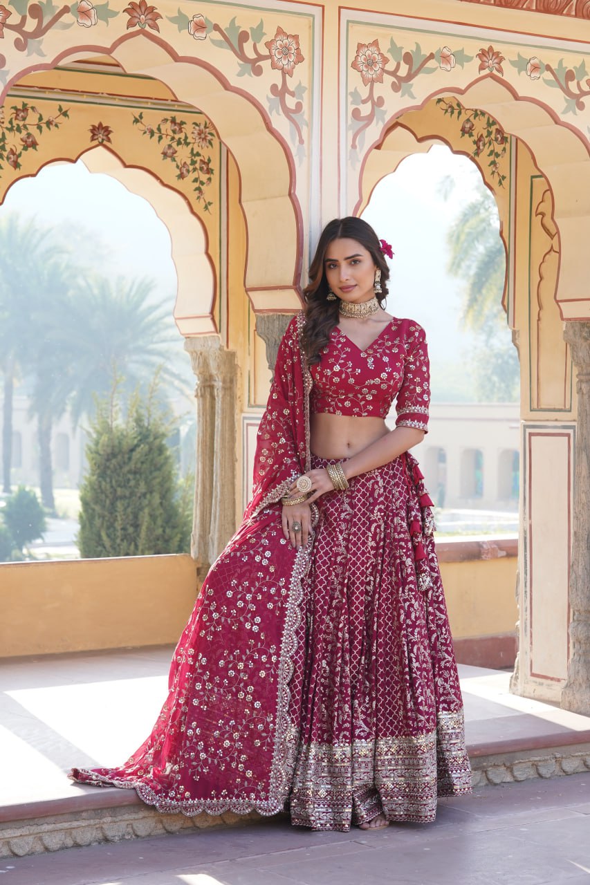 [RIYA'S NEW DESIGNER PURE VISCOS LEHENGA CHOLI  LW-7093