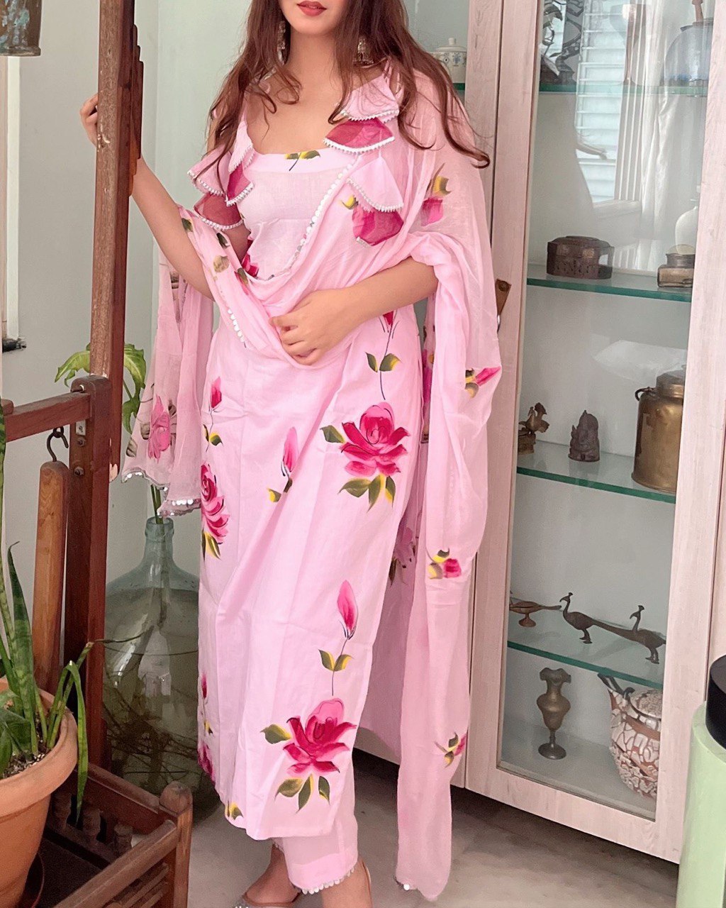 Liksha's New Pink Color Kurti With Pant Suit Set .